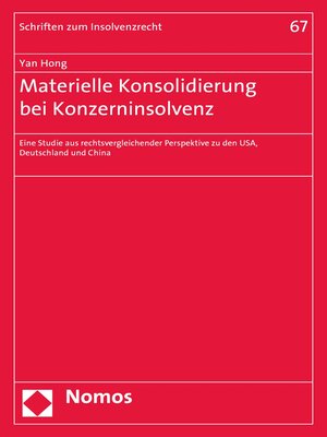 cover image of Materielle Konsolidierung bei Konzerninsolvenz